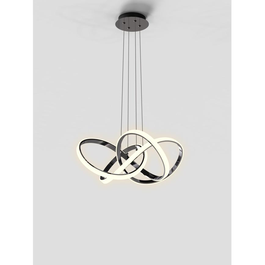 Wofi 6134-105L - Светодиодная подвесная люстра с регулированием яркости INDIGO LED/50W/230V черный/блестящий хром