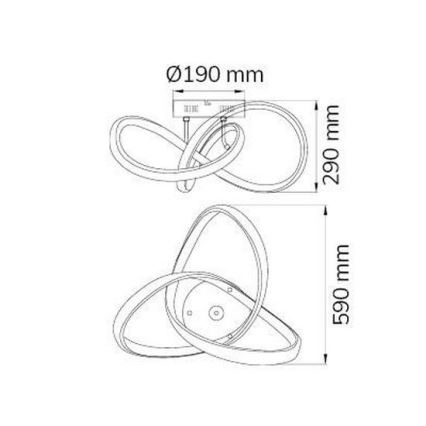 Wofi 70048G - Светодиодная припотолочная люстра INDIGO LED/45W/230V
