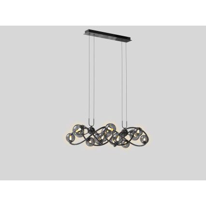Wofi 7014-1405 - Світлодіодна підвісна люстра NANCY 14xG9/3,5W/230V чорний/глянцевий хром