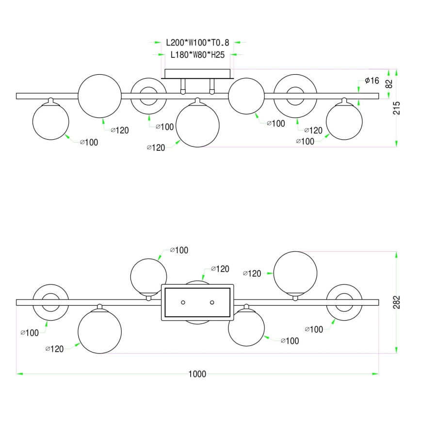 Wofi 7014-701W - Светодиодная припотолочная люстра VILLA 7xG9/3W/230V золотистый