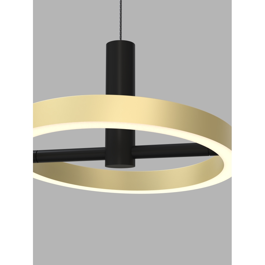 Wofi 7016-304 - Світлодіодна підвісна люстра з регулюванням яскравості BREST LED/26W/230V чорний/золотий