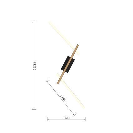 Wofi 7021-306 - Светодиодный настенный светильник с регулированием яркости RIMINI LED/40W/230V коричневый/черный
