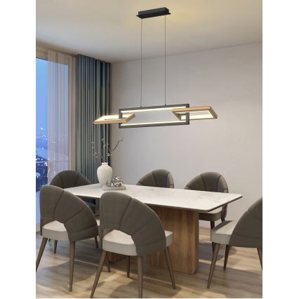 Wofi 7022-306 - Светодиодная подвесная люстра с регулированием яркости MATERA LED/30W/230V черный/коричневый