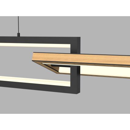 Wofi 7022-306 - Светодиодная подвесная люстра с регулированием яркости MATERA LED/30W/230V черный/коричневый