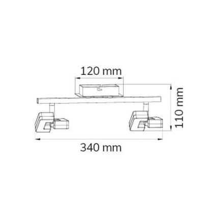 Wofi 7026.02.64.5000 - Светодиодный точечный светильник ZARA 2xLED/5,2W/230V