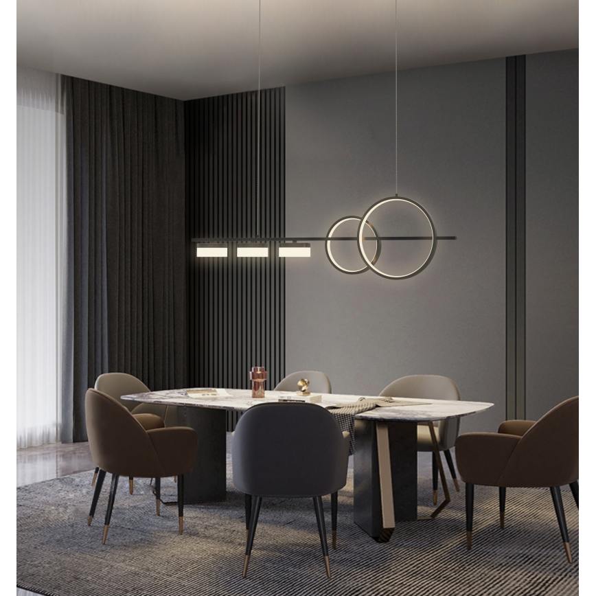 Wofi 7030-502 - Світлодіодна підвісна люстра з регулюванням яскравості MESSINA LED/40W/230V чорний