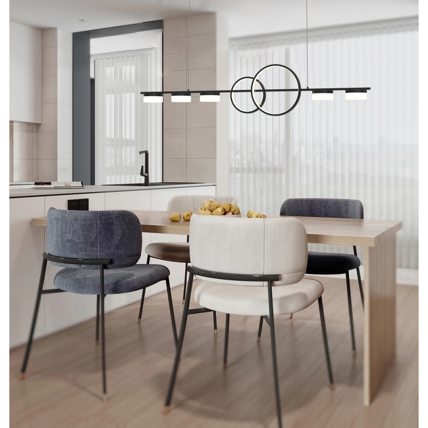 Wofi 7030-702 - Светодиодная подвесная люстра с регулированием яркости MESSINA LED/57W/230V черный