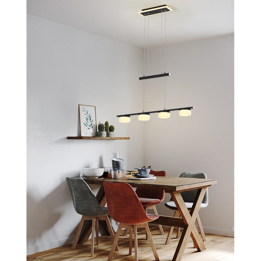 Wofi 7054-502 - Светодиодная подвесная люстра с регулированием яркости JESSE LED/21W/230V черный