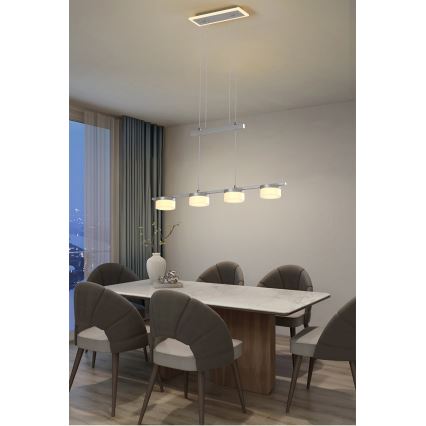 Wofi 7054-503 - Світлодіодна підвісна люстра з регулюванням яскравості JESSE LED/21W/230V матовий хром