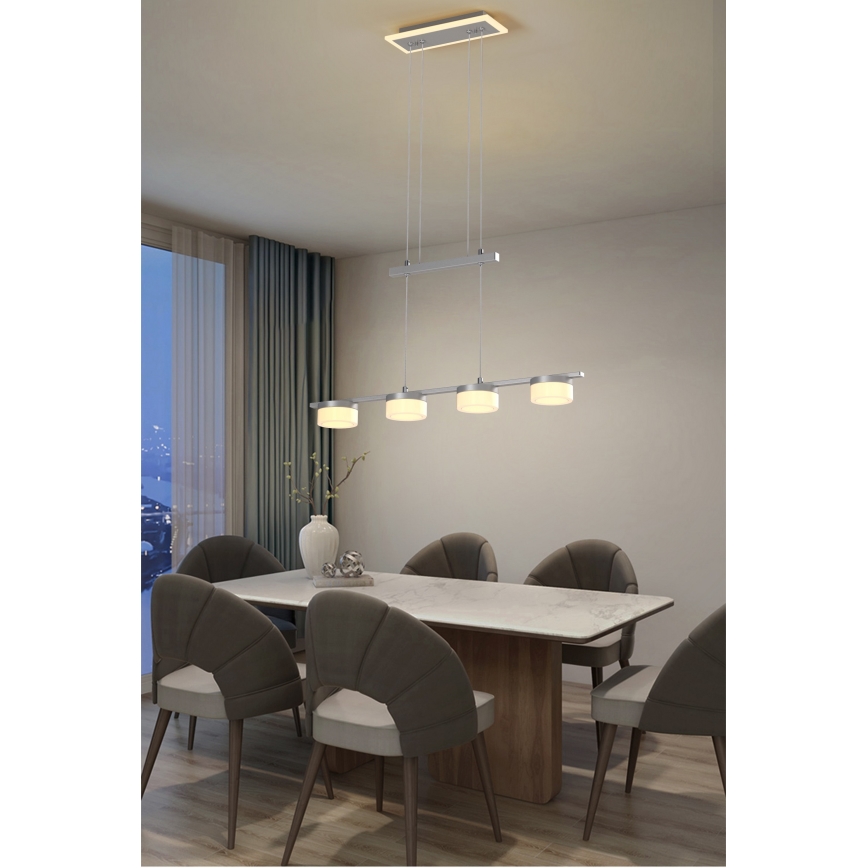 Wofi 7054-503 - Світлодіодна підвісна люстра з регулюванням яскравості JESSE LED/21W/230V матовий хром