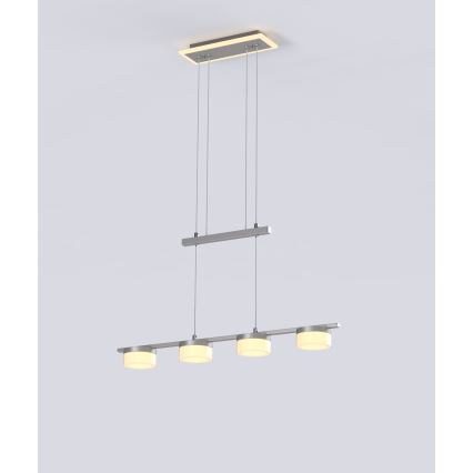 Wofi 7054-503 - Світлодіодна підвісна люстра з регулюванням яскравості JESSE LED/21W/230V матовий хром