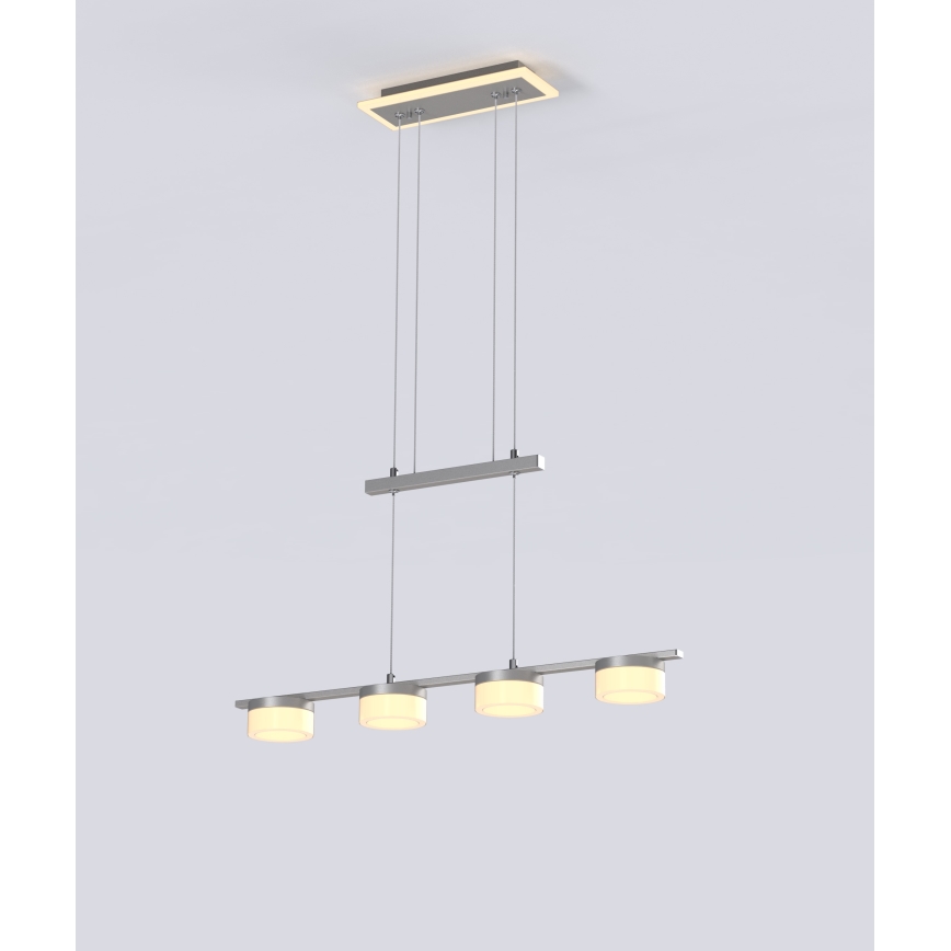 Wofi 7054-503 - Світлодіодна підвісна люстра з регулюванням яскравості JESSE LED/21W/230V матовий хром