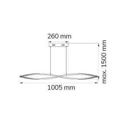 Wofi 7152.02.01.6000 - Світлодіодна регульована люстра на тросі IDANA 2xLED/13,5W/230V