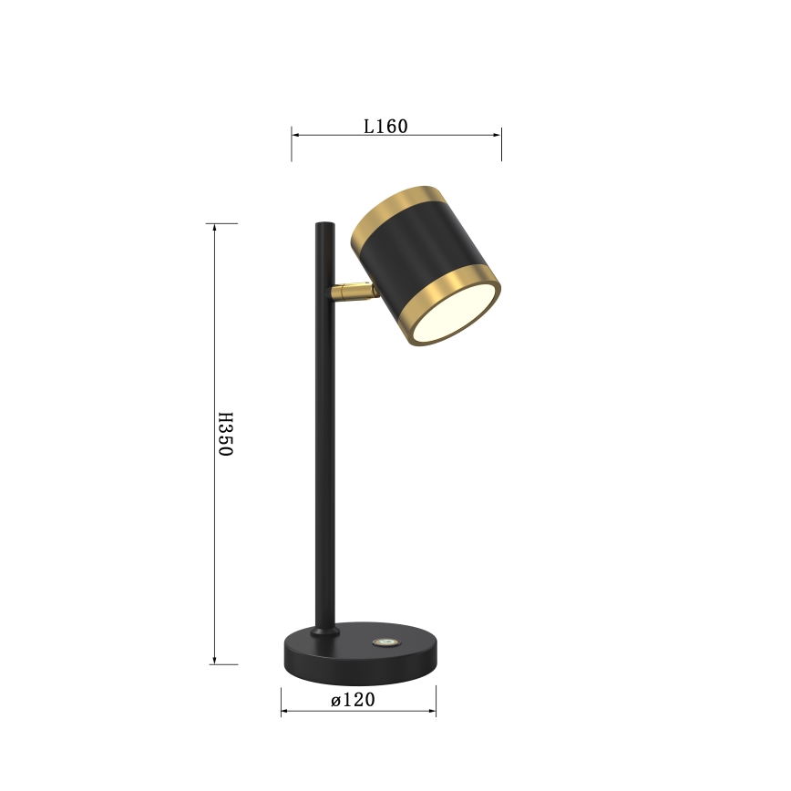 Wofi 8003-104S - Настільна LED лампа з регулюванням яскравості TOULOUSE LED/10W/230V чорний/золотий