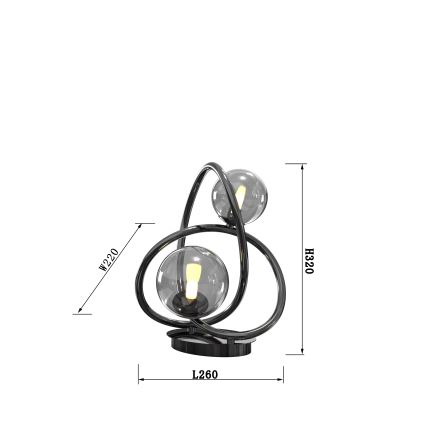 Wofi 8014-205 - Світлодіодна настільна лампа NANCY 2xG9/3,5W/230V чорний/глянцевий хром