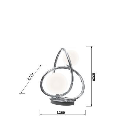 Wofi 8014-207 - Світлодіодна настільна лампа NANCY 2xG9/3,5W/230V глянцевий хром