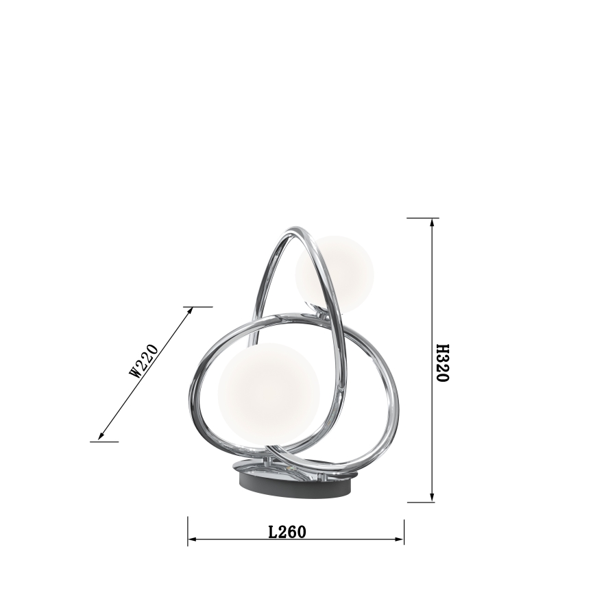 Wofi 8014-207 - Світлодіодна настільна лампа NANCY 2xG9/3,5W/230V глянцевий хром