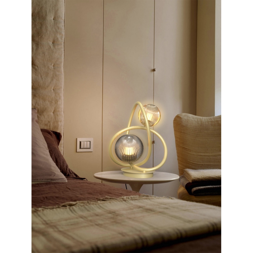 Wofi 8015-204 - Светодиодная настольная лампа METZ 2xG9/3,5W/230V золотистый/серый