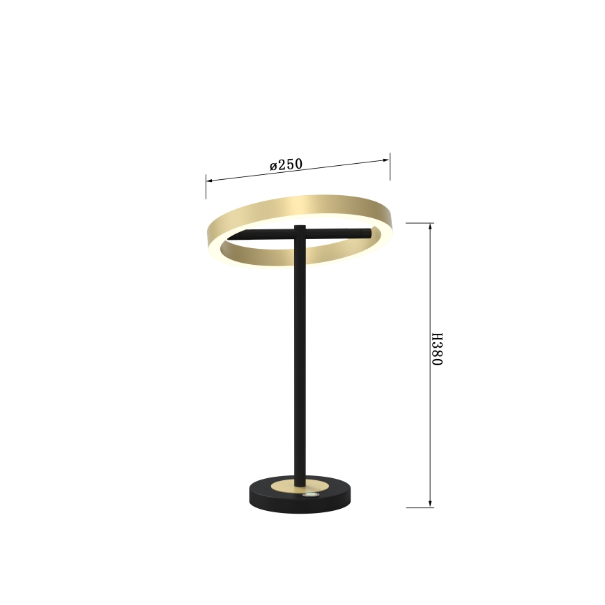 Wofi 8016-104 - LED Сенсорна настільна лампа з регулюванням яскравості BREST LED/10,5W/230V чорний/золотий