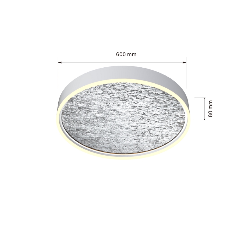Wofi 9002-103L - Светодиодный потолочный светильник с регулированием яркости BORDEAUX LED/60W/230V серебристый