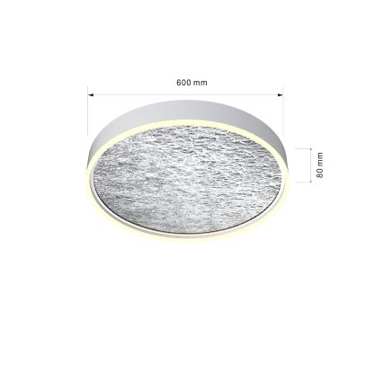 Wofi 9002-103L - Світлодіодний стельовий світильник з регулюванням яскравості BORDEAUX LED/60W/230V срібний