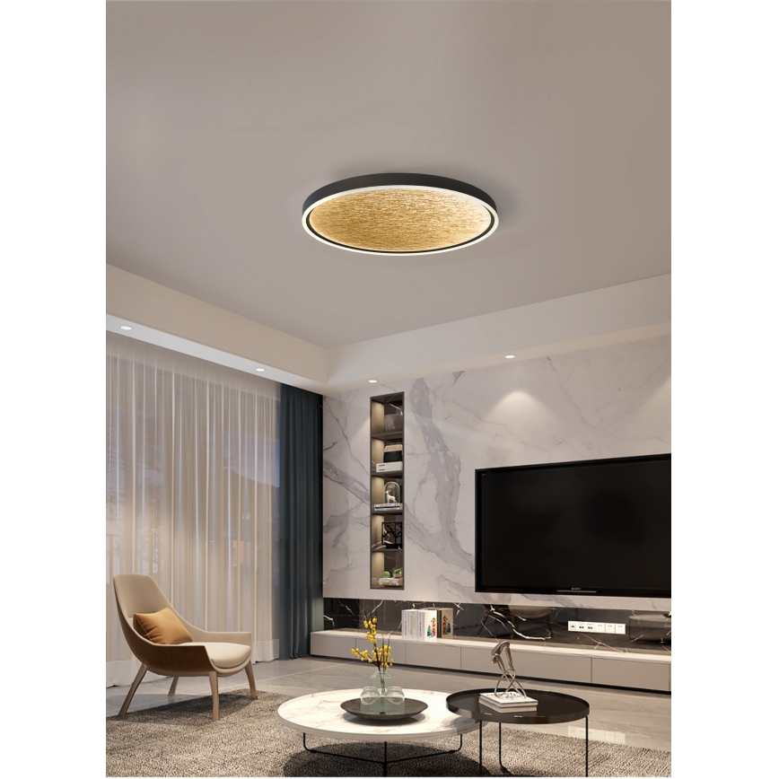 Wofi 9002-104L - Светодиодный потолочный светильник с регулированием яркости BORDEAUX LED/60W/230V черный/золотистый