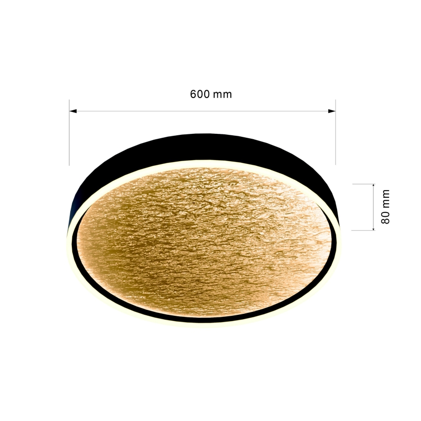 Wofi 9002-104L - Светодиодный потолочный светильник с регулированием яркости BORDEAUX LED/60W/230V черный/золотистый