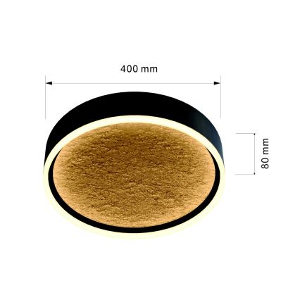 Wofi 9002-104M - Светодиодный потолочный светильник с регулированием яркости BORDEAUX LED/37W/230V черный/золотистый