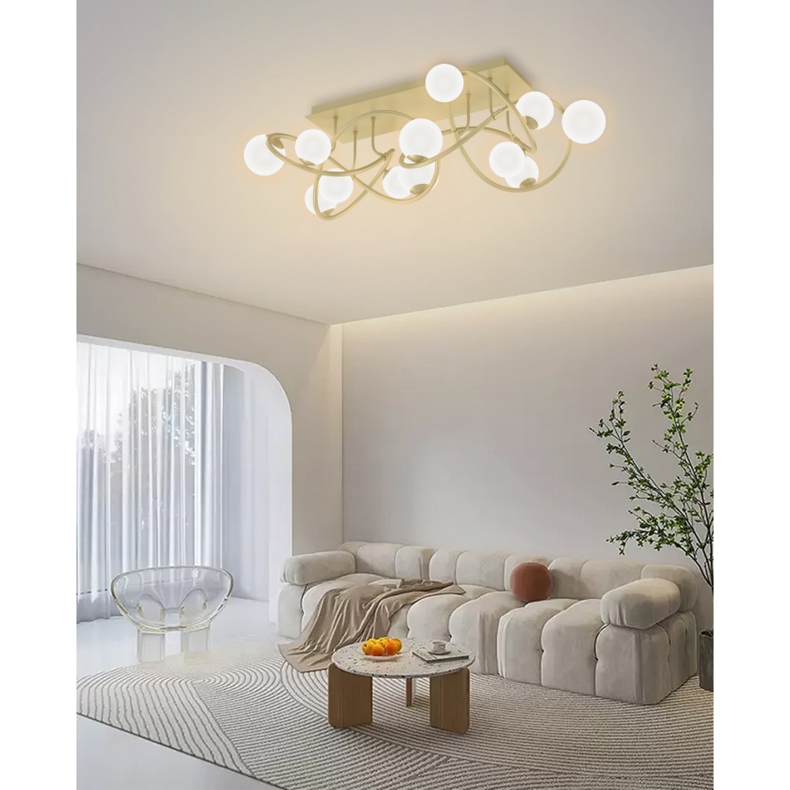 Wofi 9014-1201 - Пристельова LED люстра NANCY 12xG9/3,5W/230V золотий/білий