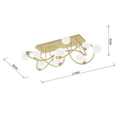 Wofi 9014-1201 - Пристельова LED люстра NANCY 12xG9/3,5W/230V золотий/білий