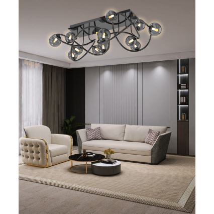 Wofi 9014-1205 - Пристельова LED люстра NANCY 12xG9/3,5W/230V чорний/глянцевий хром