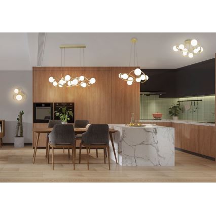 Wofi 9014-801 - Пристельова LED люстра NANCY 8xG9/3,5W/230V золотий/білий