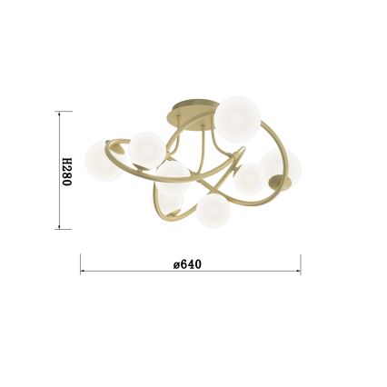 Wofi 9014-801 - Пристельова LED люстра NANCY 8xG9/3,5W/230V золотий/білий