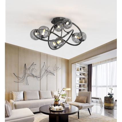 Wofi 9014-805 - Пристельова LED люстра NANCY 8xG9/3,5W/230V чорний/глянцевий хром