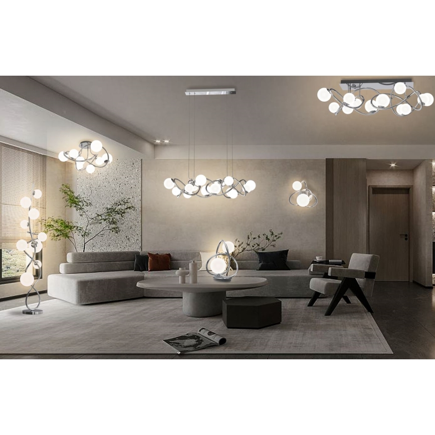 Wofi 9014-807 - Светодиодная припотолочная люстра NANCY 8xG9/3,5W/230V блестящий хром
