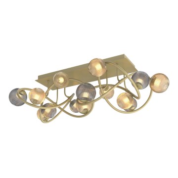 Wofi 9015-1204 - Пристельова LED люстра METZ 12xG9/3,5W/230V золотий/сірий