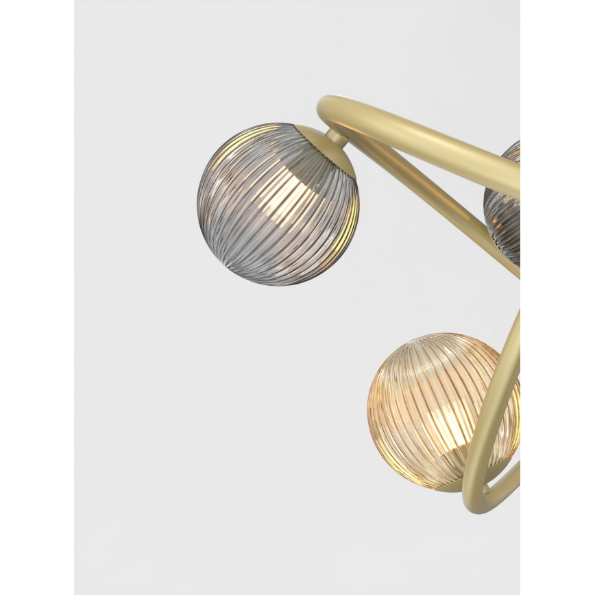 Wofi 9015-1204 - Пристельова LED люстра METZ 12xG9/3,5W/230V золотий/сірий