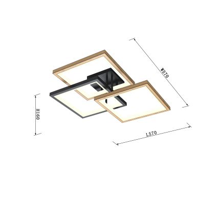 Wofi 9022-306S - Светодиодный потолочный светильник с регулированием яркости MATERA LED/40W/230V