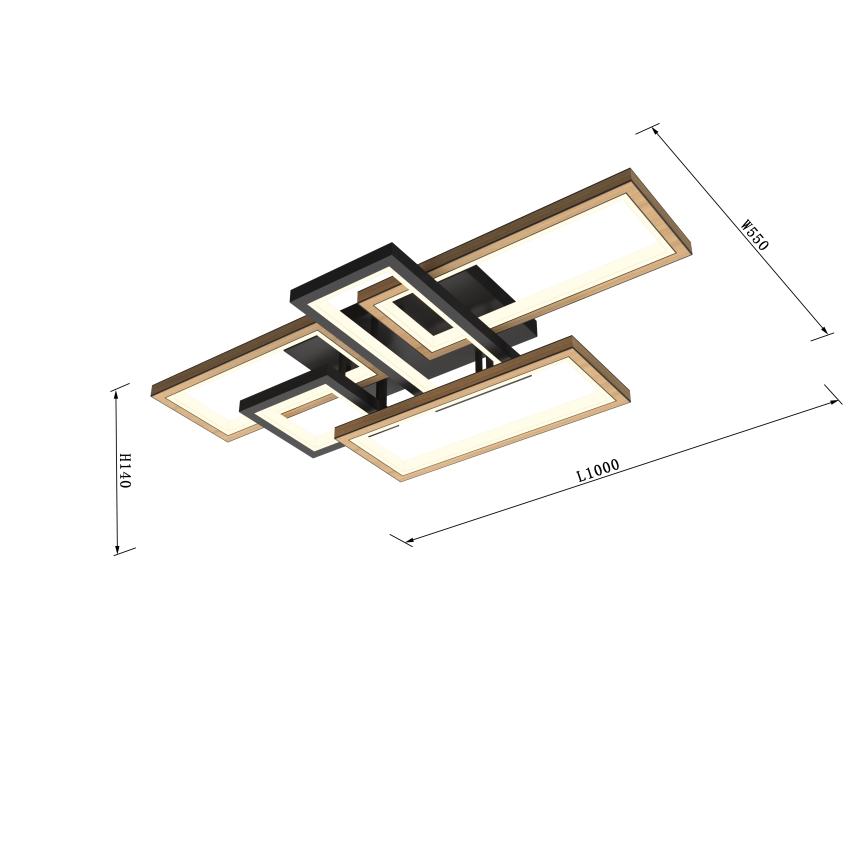 Wofi 9022-506 - Светодиодный потолочный светильник с регулированием яркости MATERA LED/60W/230V