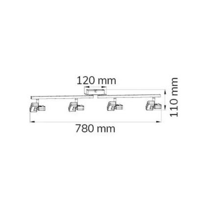 Wofi 9026.04.64.5000 - Светодиодный точечный светильник ZARA 4xLED/5,2W/230V
