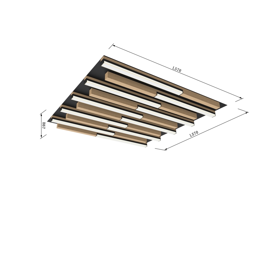 Wofi 9031-1006 - Светодиодный потолочный светильник с регулированием яркости PALERMO LED/40W/230V каучуковое дерево