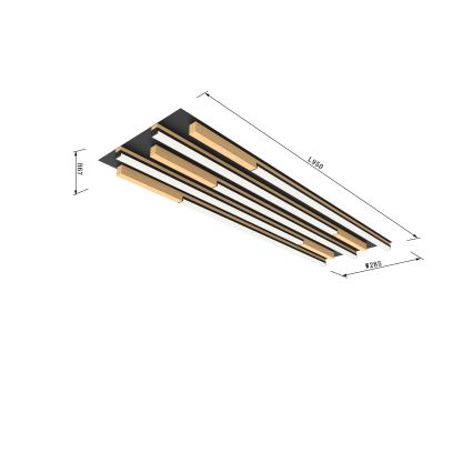 Wofi 9031-506L - Светодиодный потолочный светильник с регулированием яркости PALERMO LED/57W/230V каучуковое дерево