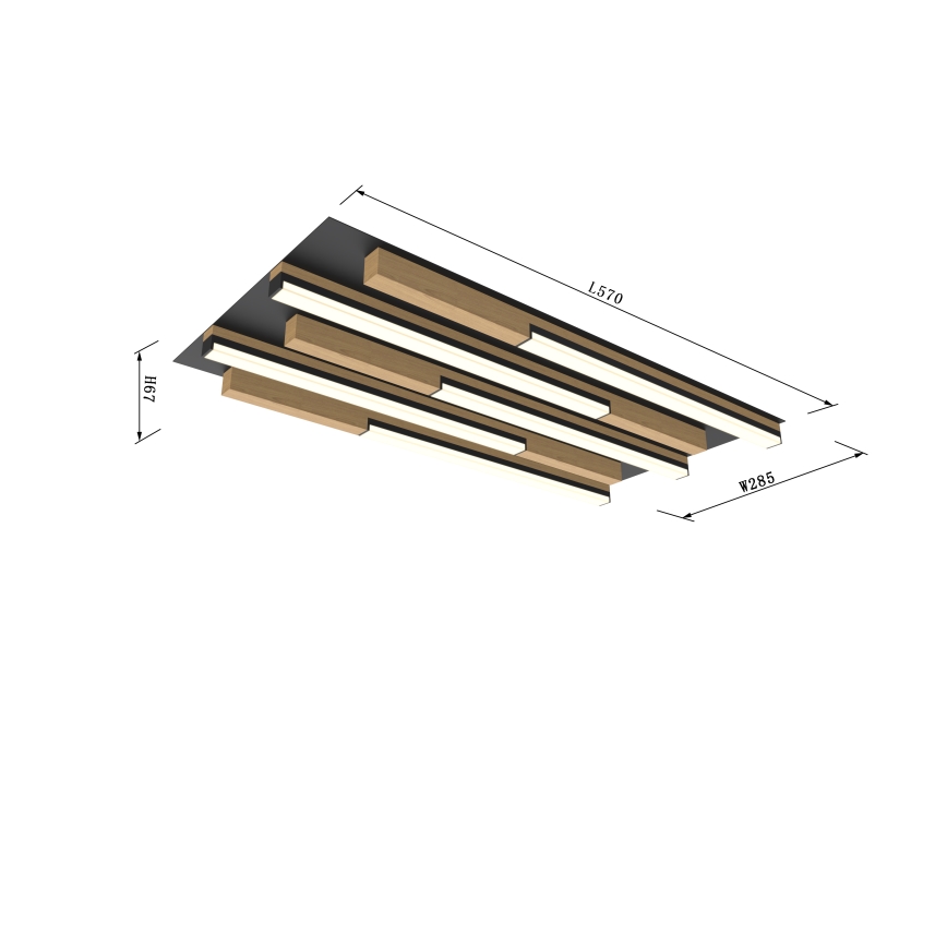 Wofi 9031-506S  - Светодиодный потолочный светильник с регулированием яркости PALERMO LED/34W/230V каучуковое дерево