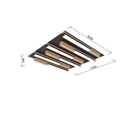 Wofi 9031-606 - Светодиодный потолочный светильник с регулированием яркости PALERMO LED/26W/230V каучуковое дерево