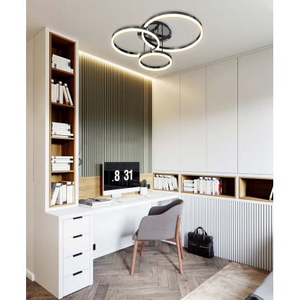 Wofi 9049-405 - Светодиодная регулируемая потолочная люстра PERPIGNAN LED/51W/230V черный/глянцевый хром