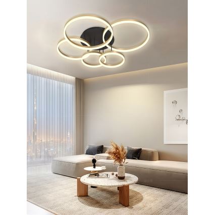 Wofi 9049-601 - Пристельова LED люстра з регулюванням яскравості PERPIGNAN LED/80W/230V золотий