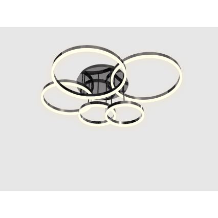 Wofi 9049-605 - Пристельова LED люстра з регулюванням яскравості PERPIGNAN LED/80W/230V чорний/глянцевий хром