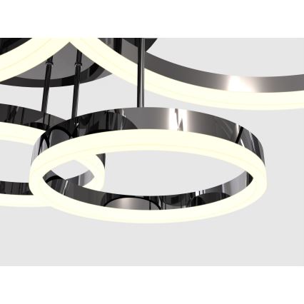 Wofi 9049-605 - Пристельова LED люстра з регулюванням яскравості PERPIGNAN LED/80W/230V чорний/глянцевий хром