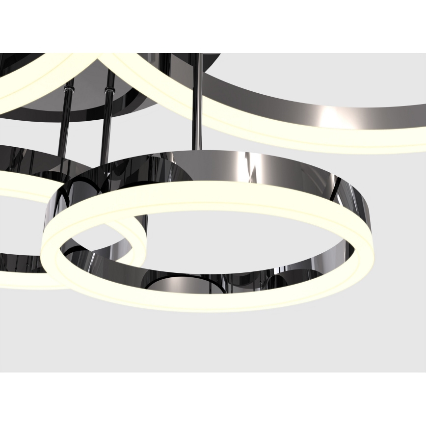 Wofi 9049-605 - Пристельова LED люстра з регулюванням яскравості PERPIGNAN LED/80W/230V чорний/глянцевий хром