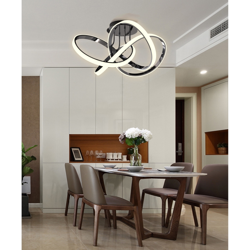 Wofi 9134-105L - Пристельова LED люстра з регулюванням яскравості INDIGO LED/50W/230V чорний/глянцевий хром